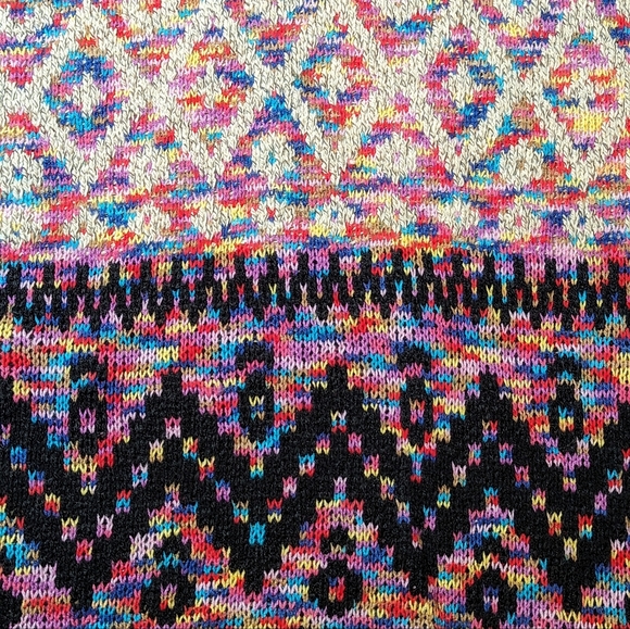 Bua//bua Pullover Sweater Womens Sz XL Multi Color Hoodie Boho Hippie Grunge - Picture 6 of 14